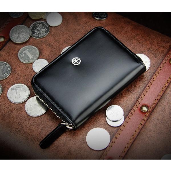 Sometimes 小銭入れ コインケース エナメル 本革 男女兼用 ラウンドファスナー 大容量 財...