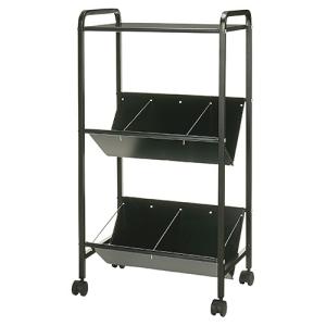 傾斜ワゴン2段棚付ブラック