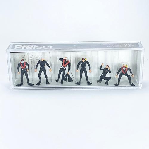 Preiser 1/87 ダイバー6体(10249) ミニチュア ジオラマ インスタ映え フィギュア