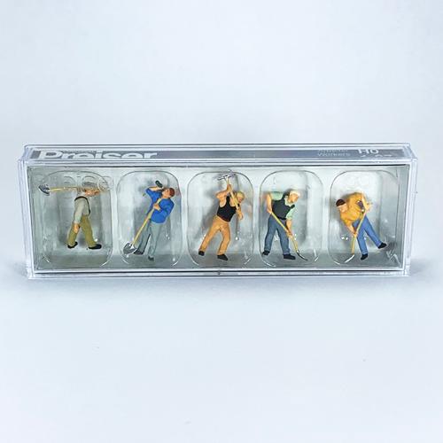 Preiser 1/87 土木作業をする人物5体(10461) ミニチュア ジオラマ インスタ映え ...