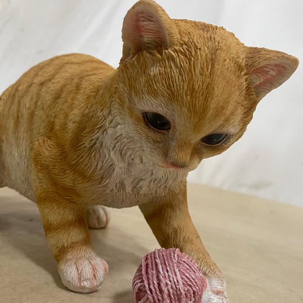 野川 15798 じゃれ猫(毛玉) ガーデンオーナメン ディスプレイオブジェ 園芸用品