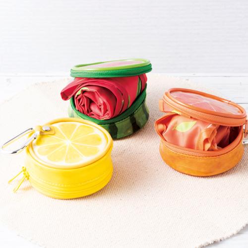 【訳あり】セトクラフト フルーツ柄エコバッグ スイカ レモン オレンジ 脱プラ コンビニ