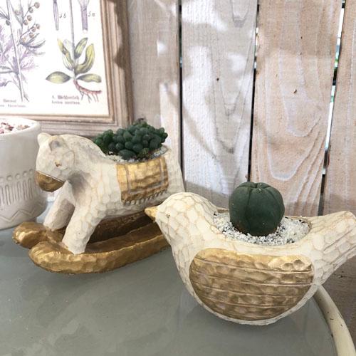 ポット　デルキ KL42 シルワポット コトリ L　プランター 鉢 小鳥 可愛い