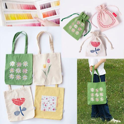 トートバッグ ネオポップ　トートバッグ　大（340×40×380mm） バッグ 刺繍 花 可愛い