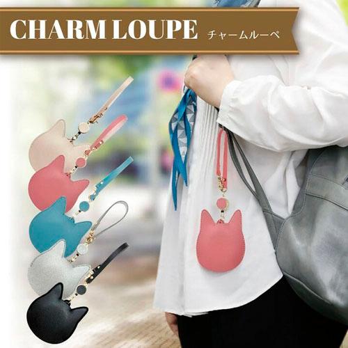 ルーペ　チャームルーペ　ネコ　虫眼鏡 リール付き 携帯用 拡大鏡