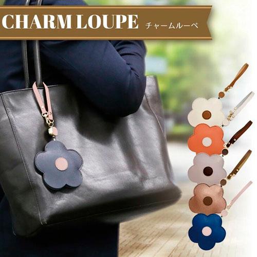 ルーペ　チャームルーペ フラワー　虫眼鏡 リール付き 携帯用 拡大鏡