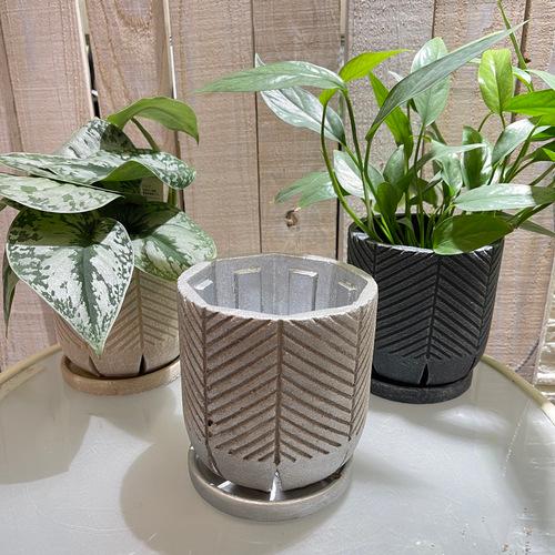 ポット　グロウポット KK01 A　デルキ　鉢 シンプル オシャレ ソーサー付き