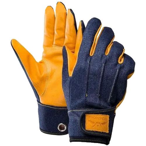 手袋　デニミスト 作業手袋 デニム×牛革 DN-02 富士グローブ　グローブ デニム加工皮 オシャレ...