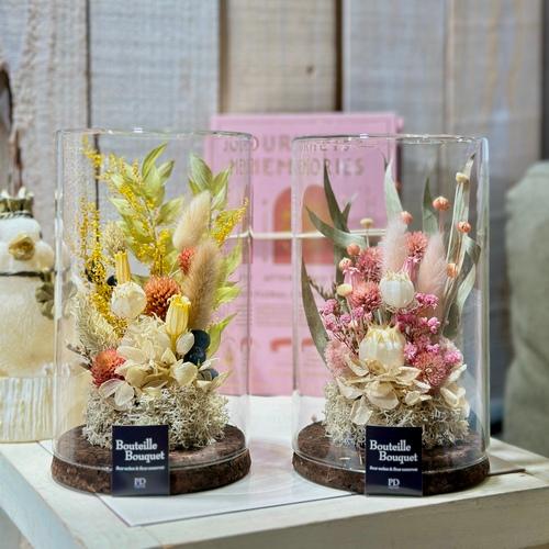 プレゼント　ギフト　コルクグラスアンティークフラワーアレンジ　花 母の日 お誕生日 贈り物