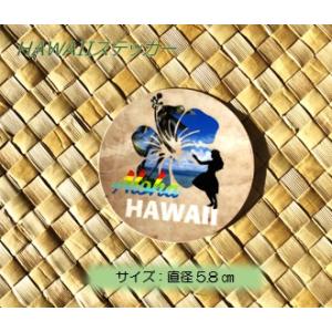 ハワイアンステッカー HAWAII Aloha ハイビスカス フラガール ウクレレやケースなどに｜レアハワイ2