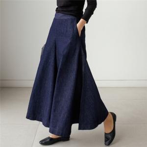 デニムパンツ レディース デニムパンツ ワイド デニム レディース ボトムス レディース ガウチョパンツ スカーチョ gパン レディース ジーンズ レディース