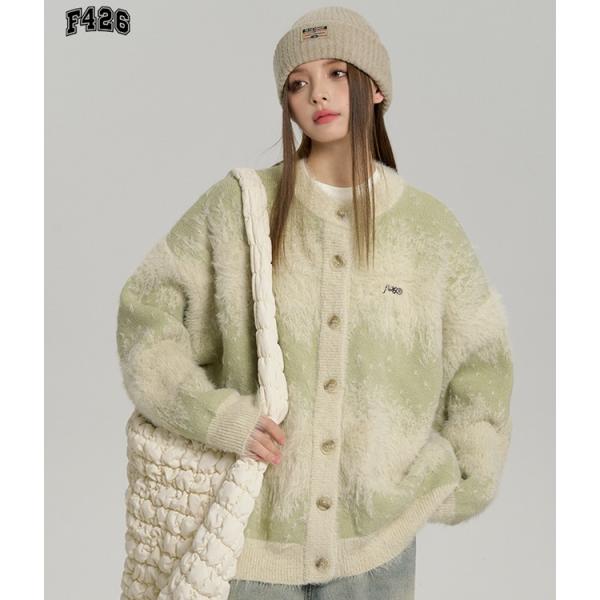 【F426/エフ426】カーディガン ニット セーター レディース 長袖 ゆったり ワンポイント ア...