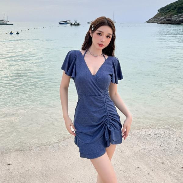 ワンピース水着 シンプル 水着 レディース ママ水着 ワンピース 水着 大きいサイズ 水着 袖あり ...