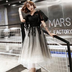 パーティードレス 結婚式 お呼ばれドレス 大きいサイズ 3L 4L 5L 6L 体型カバー ワンピースドレス 袖あり 黒 ミディアム 膝丈 半袖 五分袖 パーティードレス 結婚式 お呼ばれドレス 大きいサイズ 3L 4L 5L 6L