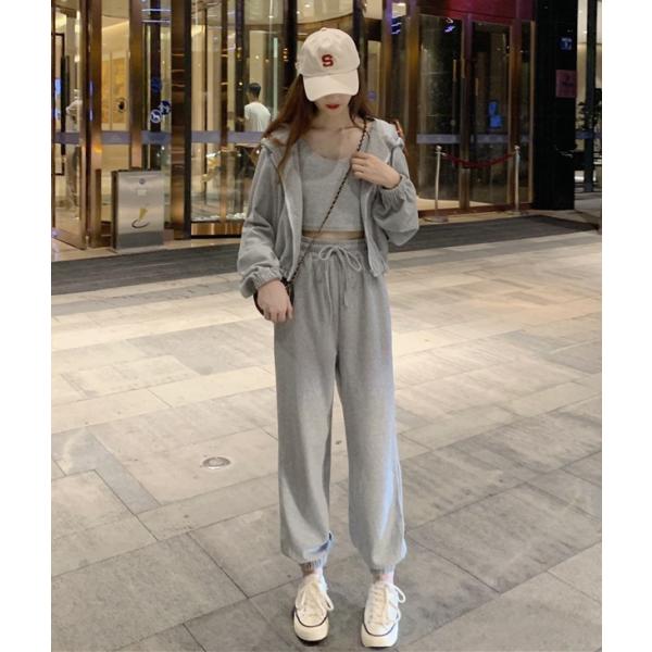 セットアップ スウェットレディース 上下 ジャージ 大きいサイズ 3点セット クロップドトップス ス...