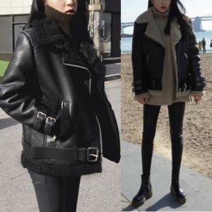 [] ボア ライダース ジャケット ムスタン フェイクレザー