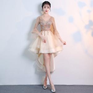 パーティードレス 花柄 ミニドレス フィッシュテール ウエストリボン a