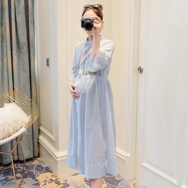 マタニティ シャツ ワンピース 綿 リネン ボヘミアン ロング丈 ミモレ丈 大きいサイズ カジュアル...