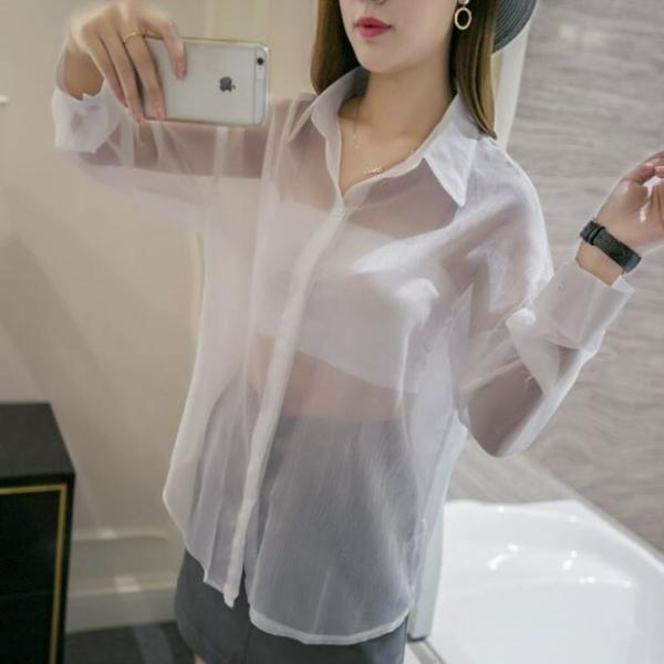 トップス シャツ ブラウス レディース シースルー シアーシャツ 透け感 肌見せ セクシー 女子会 ...