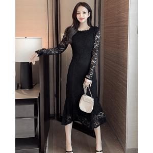 黒レースドレス 韓国 ファッション の商品一覧 通販 Yahoo ショッピング