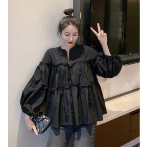 ブラウス レディース ボウタイブラウス 花柄 トップス 長袖 フリル