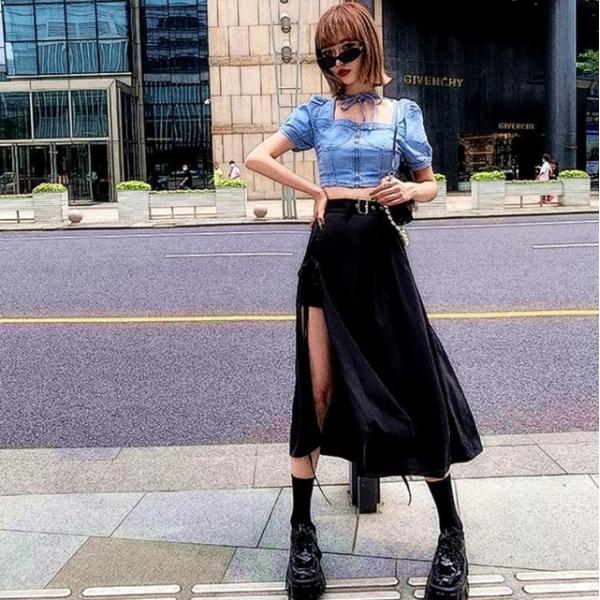 スリットスカート スカート ミモレ丈 スリット 前 レディース ボトムス インナーパンツ付きスカート...