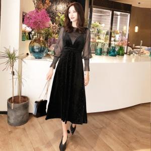 パーティードレス シースルー デート服 長袖 袖あり ハイネック 結婚式 お呼ばれドレス 代 30代 40代 上品 黒ロングドレス 黒 大きいサイズ Ssw0017 Leap リープ 通販 Yahoo ショッピング