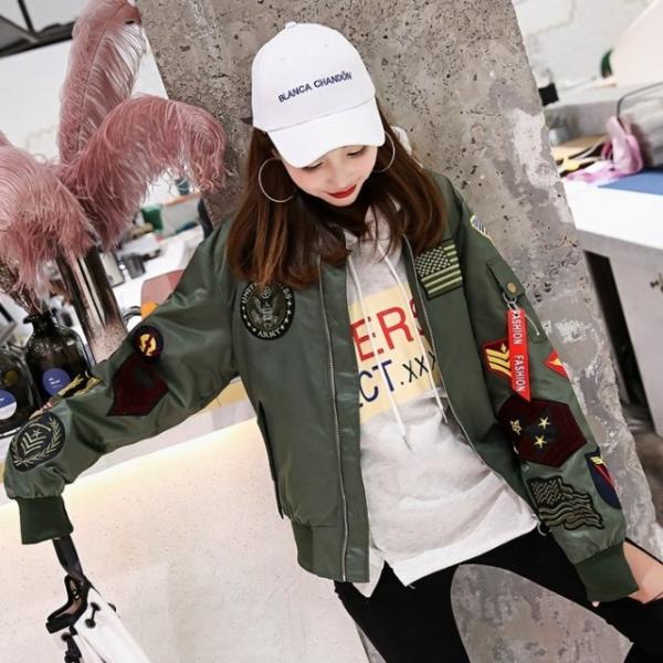 ブルゾン ミリタリー ジャケット 大きいサイズ レディース アウター 秋 冬 アウター 韓国ファッシ...