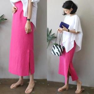 未使用 大きいサイズ マックスマーラ マキシ丈 シャツワンピース ピンク リボン セール】 【大きいサイズ/麻製品染め】ロングワンピース /洗える