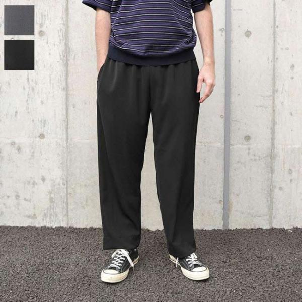 マニュアルアルファベット MANUAL ALPHABET ツイル ジャージ ワイド ストレート パン...