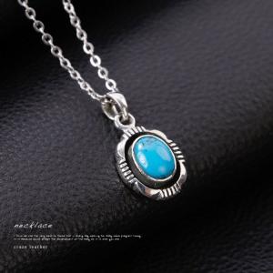 シルバー925 ネイティブジュエリー ターコイズペンダント シルバー