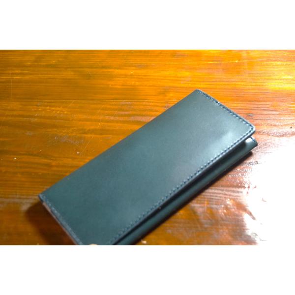 ロングウォレット　札入れ　受注生産　色を選べる（黒・ネイビー・キャメル・ワイン・レンガ）