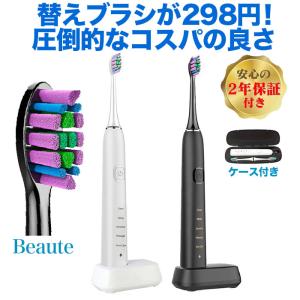 電動歯ブラシ 本体 音波式 収納 収納ケース付き 携帯用 電動音波歯ブラシ 旅行用 音波歯ブラシ 音波振動歯ブラシ 充電式 防水 IPX7 スタンド 充電台 静音