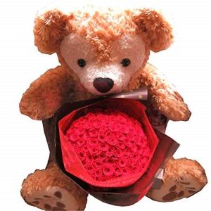 プリザーブドフラワー プロポーズ ダッフィーぬいぐるみ 70cm フラワーギフト 花束 たっぷりミニバラ100本 プロポーズ 誕生日プレゼント