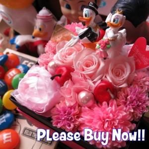 結婚祝い ディズニー フラワーギフト ボックス入り プリザーブドフラワー ウェディング ドナルド デージーB