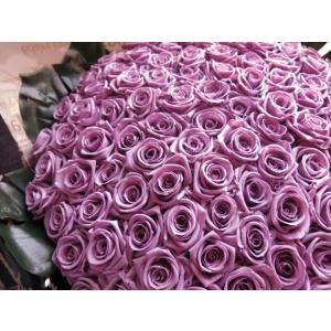 プリザーブドフラワー 花束 紫バラ 100本 ...の詳細画像4