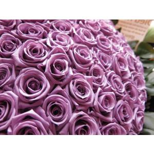 プリザーブドフラワー 花束 紫バラ 100本 ...の詳細画像5