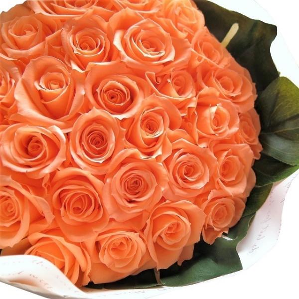 プリザーブドフラワー オレンジバラ 30本 花束 成人式 成人祝 プレゼント 女性 彼女 あすつく ...