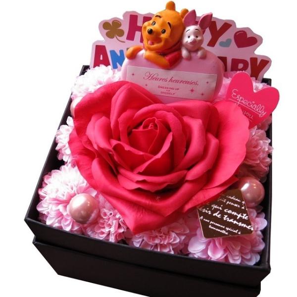 結婚記念日 花 記念日 お祝い 交際記念日 プーさん ピグレット ハート ディズニー 枯れない花 花...