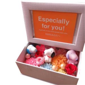 プリザーブドフラワー入り スヌーピー入り 結婚祝い 結婚記念日 妻 嫁 両親 女性 友人 花束風ギフト 写真立て フラワーギフト フォトフレーム あすつく