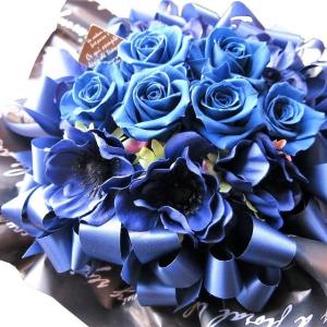 枯れないお花！青バラ7本ボックス入り、青バラの花言葉は【夢は叶う