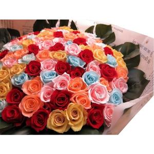 プリザーブドフラワー バラ 100本 花束 ク...の詳細画像1