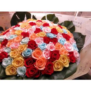 プリザーブドフラワー バラ 100本 花束 ク...の詳細画像4