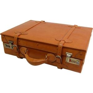 [LEAVES] 牛革トランクケース16インチ 牛革トランク 16インチ ハンドメイド キャメル - Leaves革鞄店