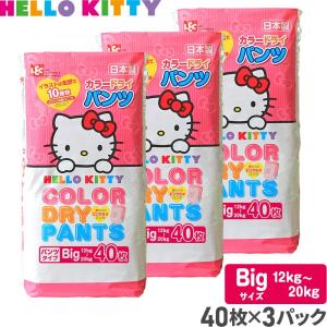 終売：【送料無料】おむつ キティ カラー ドライパンツ Bigサイズ 40枚×3パック 計120枚 紙おむつ 10種のイラスト 日本製 レック