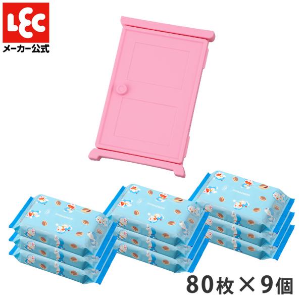 ウェットティッシュ 80枚入×9個 ＆ どこでもドア型 フタ 1個 セット ドラえもん ウエットティ...