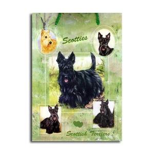 スコティッシュテリア スコッティー 紙袋 ペーパーバッグ ギフトバッグ ラッピング用品 小 犬用品 世界的に有名な動物画家「ルス・メイステッド」さんデザイン