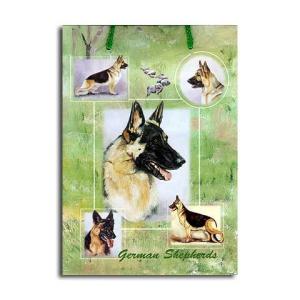 紙袋 ギフトバッグ 大 ジャーマン シェパード 犬グッズ 爆買 爆買用品 世界的に有名な動物画家「ルス・メイステッド」さんデザイン