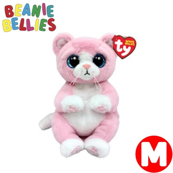 TY ぬいぐるみ Beanie Bellies リリベル ピンク Mサイズ 20cm ピンク猫　ネコ...