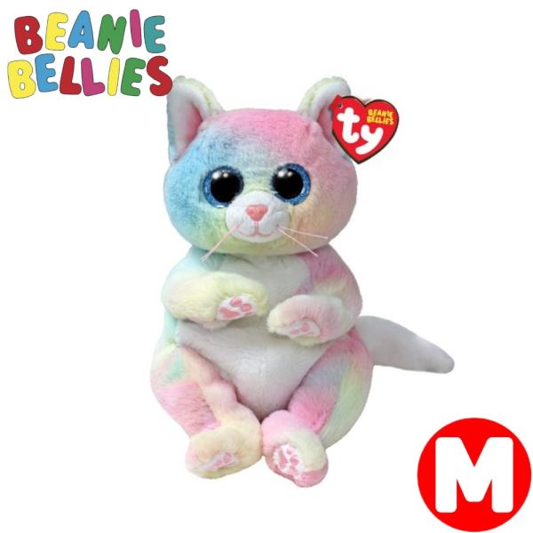 TY ぬいぐるみ ビーニーベリーズ ジェニ Mサイズ Beanie Bellies ねこ 猫 ネコ ...